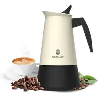 Cecotec Piccolina 900, Mokka-Kanne, 0,45 l, Beige, Edelstahl, 10 Tassen, Gemahlener Kaffee