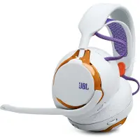 JBL QUANTUM 650 – Gaming-Kopfhörer – kabellose Over-Ear – Hellblau und Orange