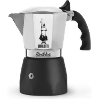 Bialetti Brikka, Mokka-Kanne, 0,1 l, Schwarz, Edelstahl, Aluminium, 2 Tassen, Thermoplast