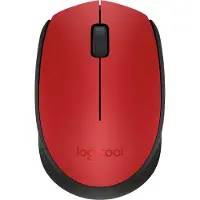 Logitech M171 Kabellose Maus, 2.4 GHz Verbindung via USB-Empfänger, Optischer Sensor, 12-Monate Akkulaufzeit, Für Links- und Rechtshänder, 3 Tasten, PC/Mac - RotLogit