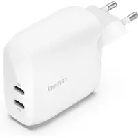 Belkin USB-Ladegerät "BoostCharge Pro 60 Watt Dual USB-C Ladegerät mit 2x USB-C Anschlüssen", weiß, B:5cm H:3,5cm T:13cm, Ladegeräte, (Netzteil für Laptops, Tablets, Smartphones), USB-Ladegerät