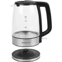 Emerio Wasserkocher 1,7 L – LED-Beleuchtung – Überhitzungsschutz – Wasserstandsanzeige – 2200W – WK-130126 Edelstahl / Glas