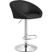 CLP Barhocker Miami V2 Kunstleder höhenverstellbar und 360 Grad drehbar | Farbe schwarz