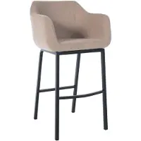 CLP Barhocker Monea Filz-Bezug mit Vierfußgestell | Farbe taupe Gestell Farbe schwarz