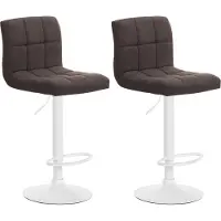 CLP 2er Set Barhocker Calma Stoff drehbar und höhenverstellbar | braun Farbe braun Material Gestell Metall matt weiss