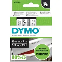 Dymo Schriftbandkassette D1 45800, 19 mm, transparent/schwarz
