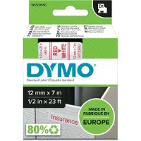 Dymo Schriftbandkassette D1 45015,12 mm breit, weiß/rot