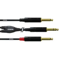 Cordial CFY 1.5 VPP, 2 x 6.35mm, Männlich, 6.35mm, Männlich, 1,5 m, Schwarz