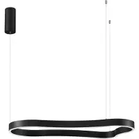 Nova Luce LED Pendelleuchte Dussa dimmbar 52W warmweiss 3000K Schwarz Aluminium 90x45cm 9345691
