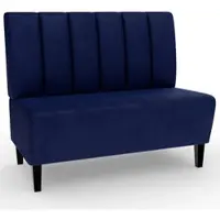 BIG Möbel Gastro Sitzbank Paris | 200 cm breit | Samtstoff in Blau | Vertikal | Dinerbank
