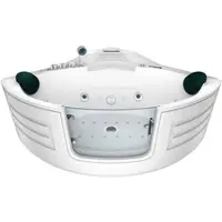 AcquaVapore Whirlpool Pool Badewanne Eckwanne Wanne W70H-SC 150x150cm mit Tür Walk-in-Pool aktive Schlauch-Reinigung