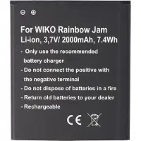 AccuCell Akku passend für Wiko Rainbow Jam, Wiko Rainbow Jam 4G, Akku 5222, 60,2 x 70,0 x 4,7mm