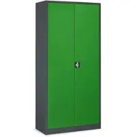 Ceha Flügeltüren- und Stahlschrank Classic 195 x 92 x 42 cm in RAL7016 mit Türen in RAL6018 (gelbgrün)
