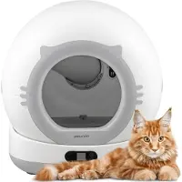 Peluvio Selbstreinigende Katzentoilette mit App PEARL, 72 L, Kamera, Sensoren & leisem Betrieb- automatisch sauber und hygienisch - Weiß