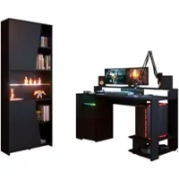 58 aufm Kessel GAMING Schreibtisch Parisot Gaming 2-tlg. Holznachbildung Schwarz