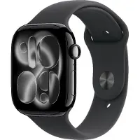 Apple Watch Series 11 GPS+Cellular 46 mm Tiefschwarz Aluminium MFC44 M/L Schwarzes Sportarmband