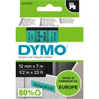 Dymo Schriftbandkassette D1 45019, 12 mm breit, grün/schwarz