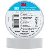 3M 3MTM TemflexTM Vinyl-Isolierband 165, Weiß - Elektro-Isolierklebeband