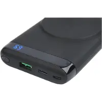 Deltaco PB-Q1003 Powerbank - 10.000 mAh - Drahtlos - MagSafe kompatibel - 1 x USB-C PD 20W - 1 x USB 18W - Schwarz