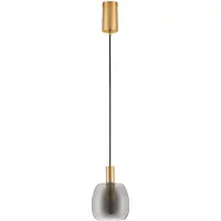 Nova Luce LED Pendelleuchte Imatia in Schwarz-transparent und Gold 7W 192lm 160mm