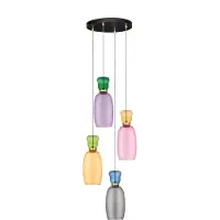 Nova Luce LED Pendelleuchte Pluma in Mehrfarbig 4x 8W 3660lm rund