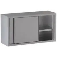 GastroHero Wandhängeschrank Edelstahl 1600x400 mm Schiebetüren AISI 430 vormontiert Hängeschrank Küche Gastro ECO Serie