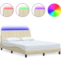 vidaXL Bettgestell ohne Matratze "Hanko" Creme 140x200 cm Stoff