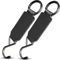 Edibazzar | Klappbarer Autokopfstützenhaken, Metall und Leder, 15 kg, 2er-Set
