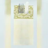Mank Besteckservietten Airlaid Pascal in Gold-Creme, 40 x 40 cm, 75 Stück - Ornamente Bestecktaschen