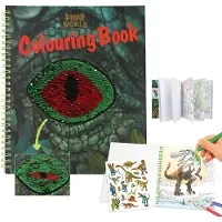 Dino World Malbuch mit Paillettenauge