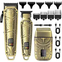 Hatteker Professionelle Haarschneider 3 in 1 Haartrimmer Bartschneider Rasierapparat Schnurloser Barttrimmer Herrenpflege Set für Männer