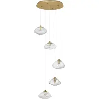 Nova Luce KING Pendelleuchte G9 5-fach Gold 180x35cm dimmbar 9006049