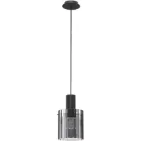 Nova Luce Pendelleuchte Mirbi E27 Schwarz Stahl Glas Ø18cm 9236200