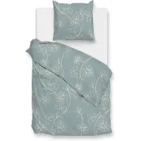 Heckett & Lane Alva Bettbezug 135-200-220 cm – 100% Baumwolle – Hochwertige Bettwäsche mit Bloemen motiv – Weich - Atmungsaktiv und Hautfreundlich – inkl. 80x80 cm Kissenbezug – Blau