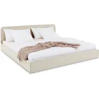 Idimex LATINI Polsterbett mit höhenverstellbarem Kopfteil, 160x200 cm, Cremeweiß - Doppelbett inklusive Lattenrost, ideal für zwei Personen, Bettgestell stabil und bequem, modernes Design für Schlafzimmer