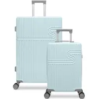Bhppy Kofferset 2-teilig - Handgepäck Koffer 28L- Reisekoffer 86L - Hartschale Trolley Koffer - TSA-Zahlenschloss - Soft Lime