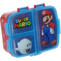 Stor brotdose Super Mario 18,5 x 15 x 6,5 cm Polypropylen blau/rot