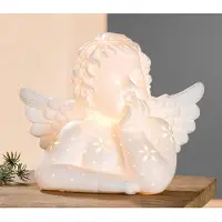 Gilde Tischleuchte, "Raffael", Porzellan, weiß, VE 1, L. 25 cm, B. 13 cm, H. 23.5 cm 22677 4009079226775