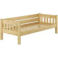 Erst-Holz Kieferbett natur Einzelbett 90x200 Massivholz-Bettgestell Sofabett mit wählbarem Zubehör V-60.53-09Federleisten