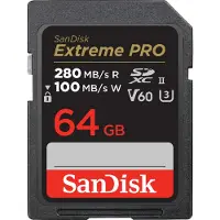 SanDisk SDSDXEP-064G-GN4IN, 64 GB, SDXC, Klasse 10, UHS-II, 280 MB/s, 100 MB/s