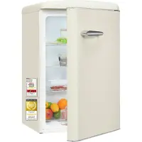Exquisit Retro Kühlschrank 120 l | Energieklasse C | leise 38 dB | kompakt 89,5 cm hoch | LED-Beleuchtung | RKS120-V-H-160C Magnolienweiss