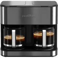 ProfiCook Doppel Kaffeemaschine | 3,6L | bis zu 32 Tassen | 2 getrennte Brühsysteme | Filterkaffeemaschine | 2000W | PC-KAD 1308 dark-inox