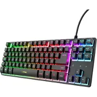 Trust 25889, 80%, Kabelgebunden, USB, QWERTZ, Schwarz