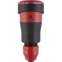 Abl 100000579 Professional Schutzkontakt Kupplung IP54 mit Spannungsanzeige + selbstschließendem Klappdeckel schwarz/rot