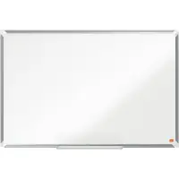 Nobo Whiteboard Premium Plus, Stahl nanobeschichtet, magnethaftend, B 900 x H 600 mm, inkl. abnehmbarer Stiftablage und 1 Boardmarker