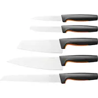Fiskars 1057558, Messer-Set, Edelstahl, Edelstahl, Schwarz, Ergonomisch, Softgrip, Finnland