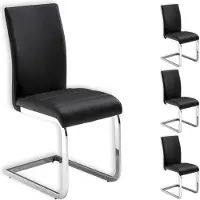 Idimex Stuhl Schwingstuhl Esszimmerstuhl Sitzgelegenheit LETICIA, schwarz, im 4er Pack
