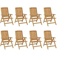 vidaXL Gartenstühle mit Auflagen 8 Stk. Massivholz Teak