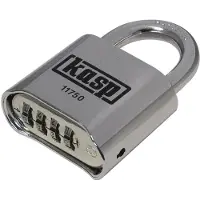 Kasp K11750D Hængelås 50 mm Sølv Kombinationslås