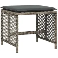 vidaXL 13-tlg. Garten-Essgruppe mit Kissen Grau Poly Rattan
